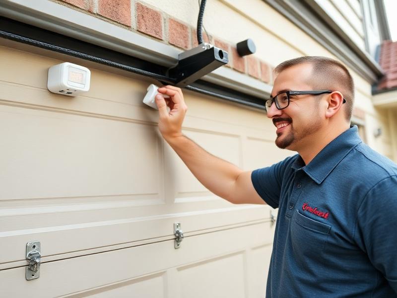 Garage Door Vaughn professional technician inspecting garage door safety features
